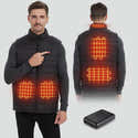 Gilet Chauffant Homme Avec Batterie 10000mAh – 6 Zones Chauffantes – 3 Niveaux De Température (40-60°C) – Polaire Micro-douce – Vert - 9