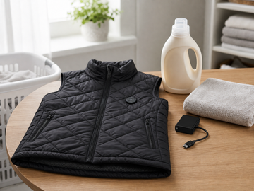 GOKOZY heated vest laid flat for a practical washing care guide