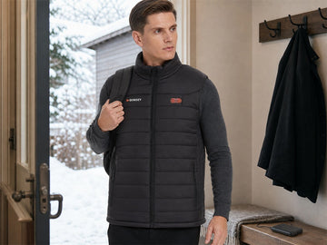 GOKOZY heated vest used as a practical everyday winter layer