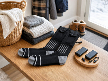 GOKOZY heated socks prepared for safe washing with batteries removed