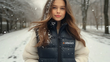 a women wearing a gokozy heated vest