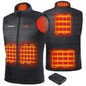 Gilet Chauffant Homme Avec Batterie 10000mAh – 6 Zones Chauffantes – 3 Niveaux De Température (40-60°C) – Polaire Micro-douce – Vert - 3