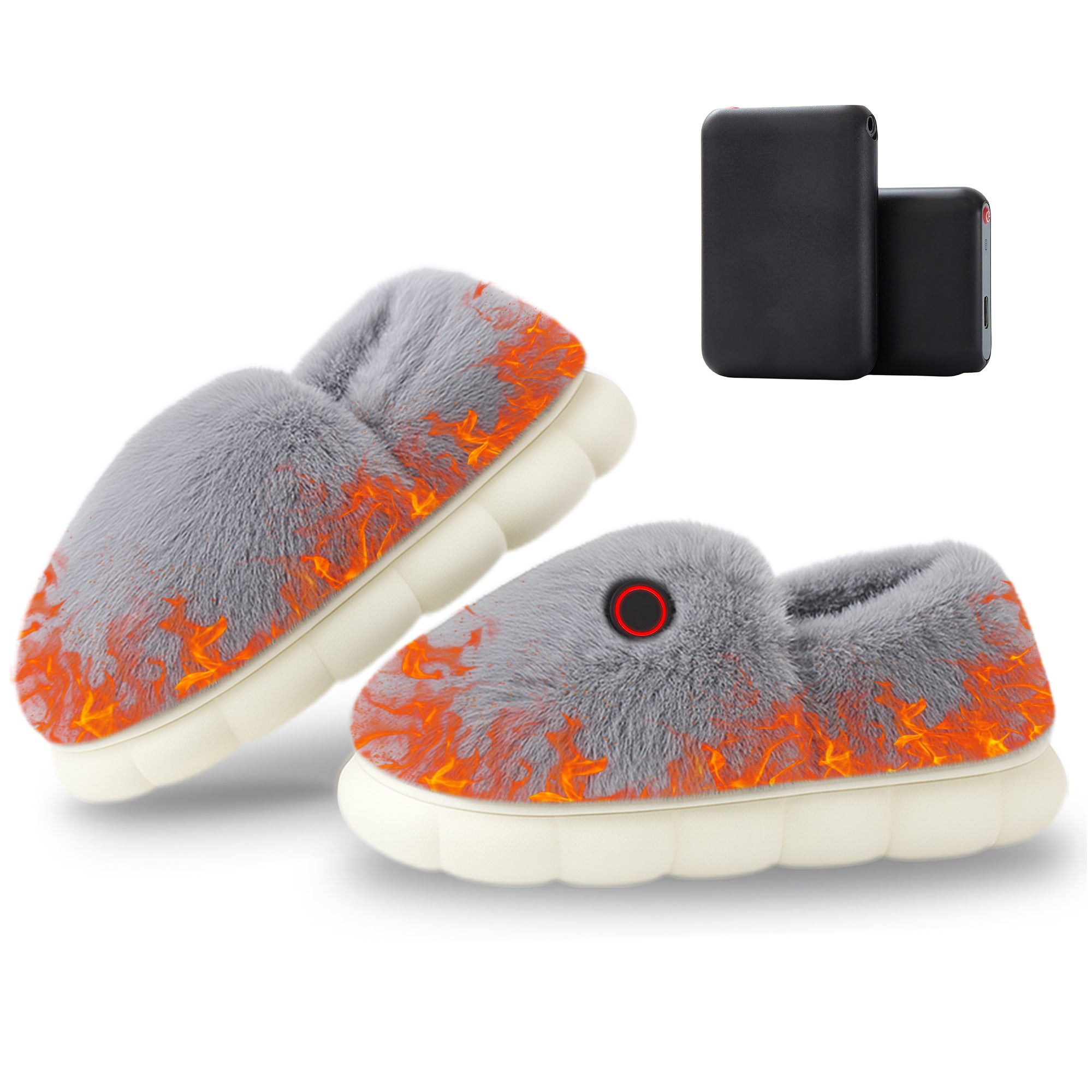 Heated Slippers for Women with 5000mAh Battery – Soft Electric Warm House Shoes for Winter Comfort